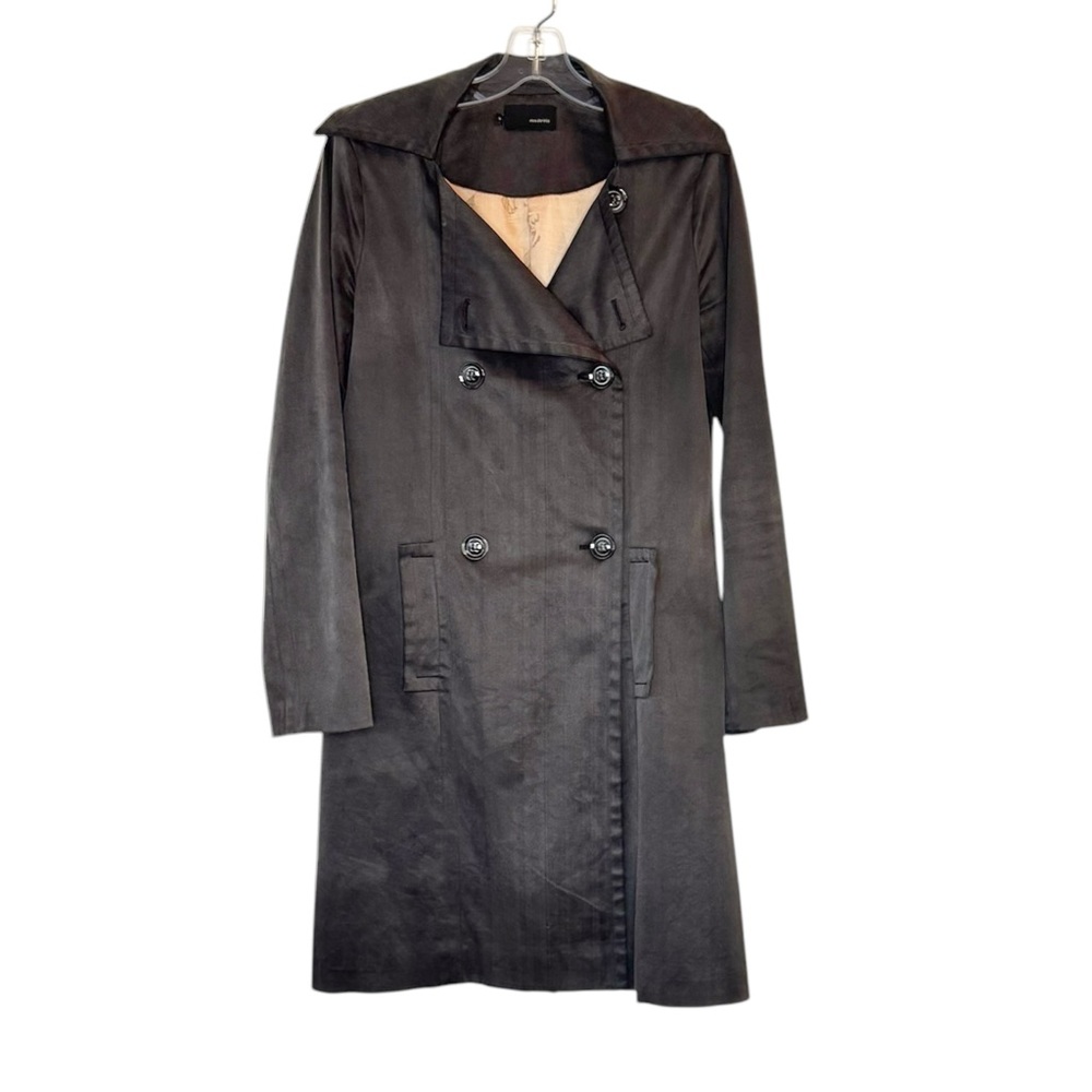 Desiterata Trench Coat Jacket Charcoal Gray Double Breasted